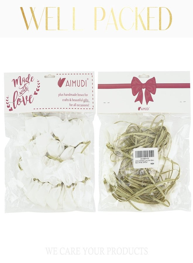 AIMUDI Stretch Loops with Pre Tied Satin Bows 10", White Elastic Gift Bows Stretch Bows for Gift Wrapping Stretch Cord with Bow Elastic Ribbon for Gift Boxes Party Favors (24 Pack) - Image 5